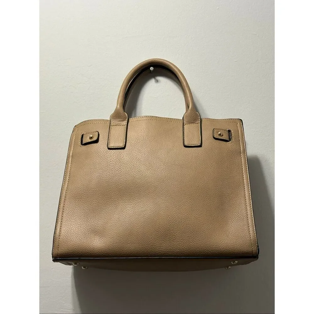 Dasein Tan Structured Satchel Handbag | Business Casual Work Purse